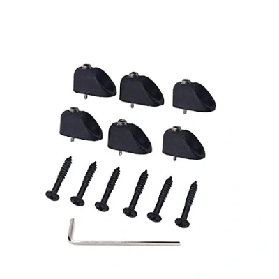 Image of Alnicov Headless Electric Bass Guitar String Nut Set with 1 Wrench 6 Screw Parts Black