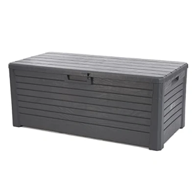 Image of Toomax Florida Multifunctional Box 550L Anthracite Garden Furniture Storage Box, Weather Resistant Deck Cushion 148 x 72 60 cm
