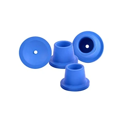 Image of Replacement Feet for Shower Chair Bath Seat, stools and Transfer Bench, Non Skid Bench Tub Benches Rubber Suction Cup Feet, Metal Insert Reinforced (1&quot; I.D, Blue)