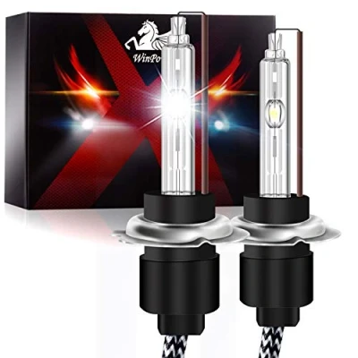 Image of WinPower H7 Xenon Bulbs 55W HID Light Lamp Car Headlight Replacement bulb 6000K Pure White, 1 Pair