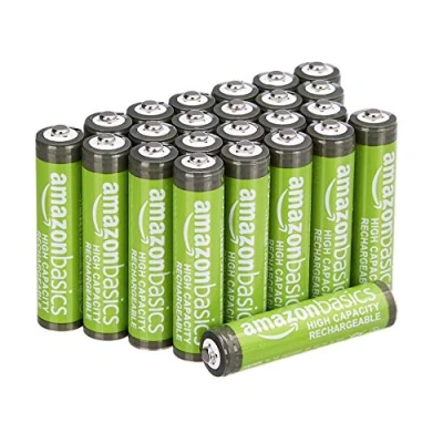 Image of Amazon Basics AAA High Capacity Rechargeable Batteries NiMh 850mAh (24 Pack) Pre charged