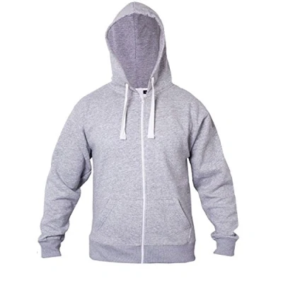 Image of Kids Girls &amp; Boys Unisex Plain Fleece Hoodie Zip Up Style Zipper Age 5 13 Years (13 14 Years, Silver)