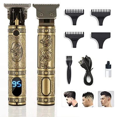 Image of Ten Tatent Hair Clippers Men,Professional Beard Trimmer,Cordless Electric Clipper Shaver Cutting,Precision T Blade Grooming Kits,Zero Gapped，Gold
