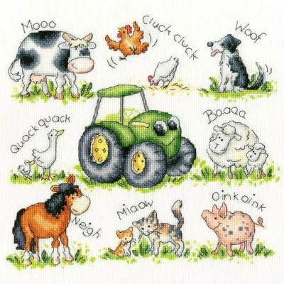 Image of Bothy Threads Counted Cross Stitch Kit Farmyard Friends