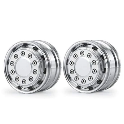 Image of AXspeed 2pcs Metal Front Wheel Rims Hubs for 1/14 Tamiya Tractor Climbing Trailer Upgrade Parts
