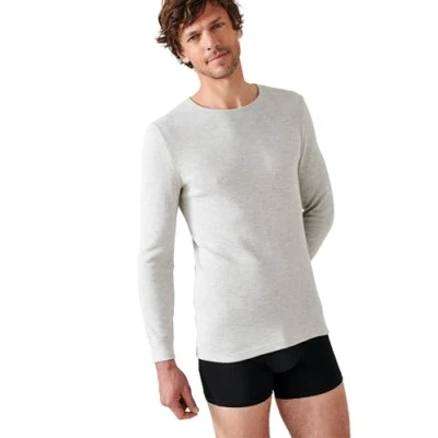 Image of Damart Men&#039;s Tee Shirt Manches Longues Themal Top, Grey (Gris Chiné 54119 11011 ), Large