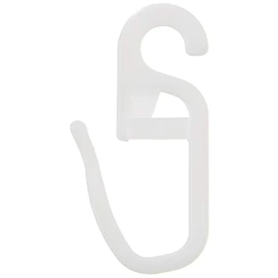 Image of Gardinia Folding laying hooks, POM quality, raw white, pack of 10, for diameter, Polyoxymethylene, Ø 16 mm
