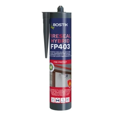 Image of BOSTIK Pro Sealant FP403 Professional Grade Fire Resistant Hybrid Sealant, For Internal &amp; External Use, Colour: Clear, 310ml