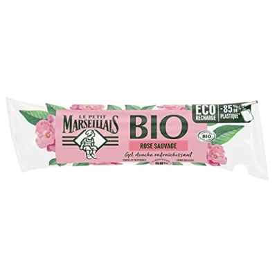 Image of Le Petit Marseillais Refreshing Shower Gel Wild Rose Eco Refill Organic 250ml