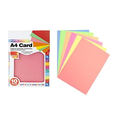 Image of A4 Pastel Card, Pack of 8 Sheets, Standard in 2 Colours. Silver and Gold Mirrored Card stock 210GSM for Art Crafts (Pastel Card)