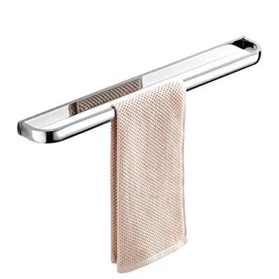 Image of Flybath Towel Rail Bar Single Layer Brass Holder Rack Wall Mounted Polished Chrome, 57 cm / 22 Inch