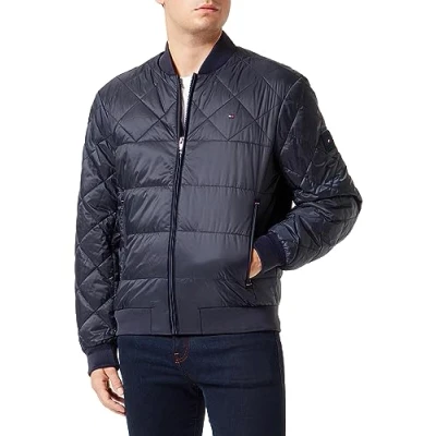 Image of Tommy Hilfiger Packable Recycled Bomber Jacket, Men&#039;s, Size: Small, Desert sky