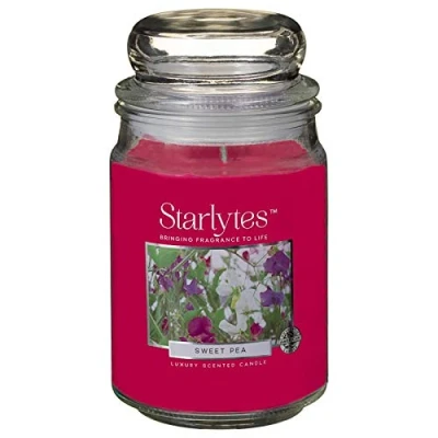 Image of Starlytes Large 16oz Scented Candle in Glass Jar, Made USA (Sweat Pea)