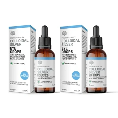 Image of Nature&#039;s Greatest Secret Colloidal Silver All Natural Eye Drops with Euphrasia &amp; MSM 60ml 2 Pack of 30ml (2)