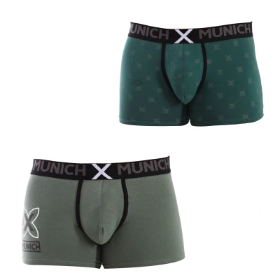 Image of Munich Pack 2 Mens Elastic Cotton Slips MU_DU0170 Green Size Small