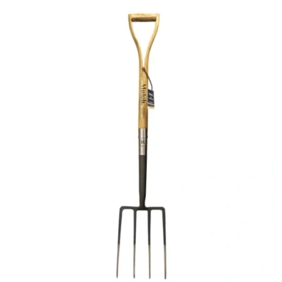 Image of Mulch Garden Digging Fork, Strengthened High Carbon Steel Shaft, Hand Stained Straight Grained Ash Handle, Graphite Grey
