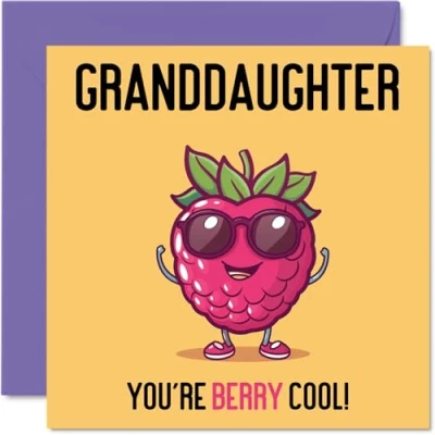 Image of Birthday Cards for Granddaughter Berry Cool Funny Happy Card from Grandparents, Gifts, 145mm x Joke Bday Greeting Women Her