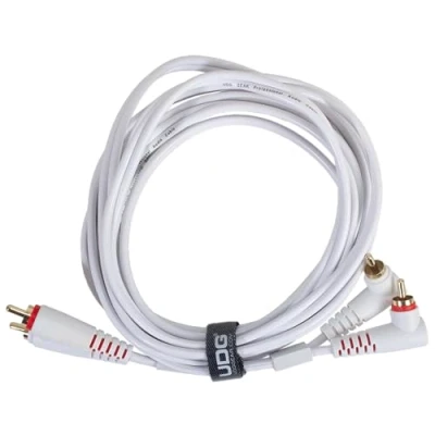 Image of UDG Ultimate Cable (RCA Straight RCA Angled) White 3m
