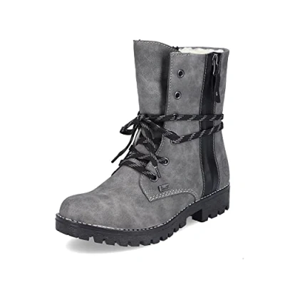 Image of Rieker Women Ankle Boots 785K0, Ladies Lace up Boot,Water Repellent,riekerTEX,lace Bootie,Waterproof,Low Boots,tex,Grey (grau / 45),37 EU 4 UK