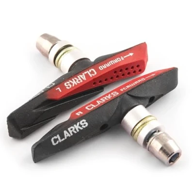 Image of Clarks CPS958 Elite MTB/Hybrid V Brake Pads Integral Block W/ Dual Compound Aqua Glide Pads, 72 mm, Black