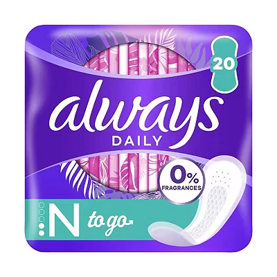 Image of Always Daily Fresh Normal Wrapped Panty liners 0% Fragrances &amp; Dyes 20