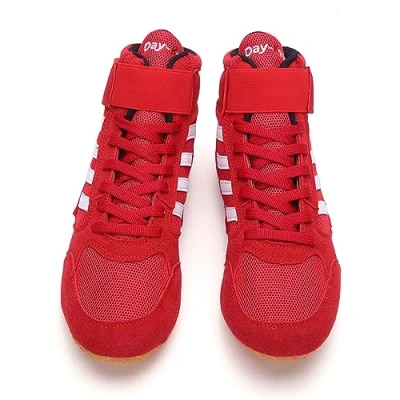 Image of Boxing Shoes,Unisex&#039;s Boots,Boys Footwear,Wrestling Shoes,Suede Leather,Comfort Lining,Breathable Mesh,Comfort Lightweight Non Slip,for Youth,Men,Women,Training,Taekwondo,Sanda Black