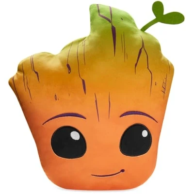 Image of Disney Groot 3D Plush Pillow Cushions for Bed, Kids Bedroom Accessories 37 x 31cm Gifts Boys (Orange)