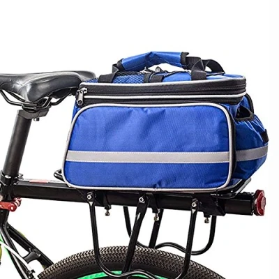 Image of HSTYAIG Waterproof Bicycle Pannier, Portable Multi function Large Capacity Pack Bike Pannier Carrying Luggage Package Rack Panniers Rear Seat Trunk Bag with Rainproof Cover (Blue)