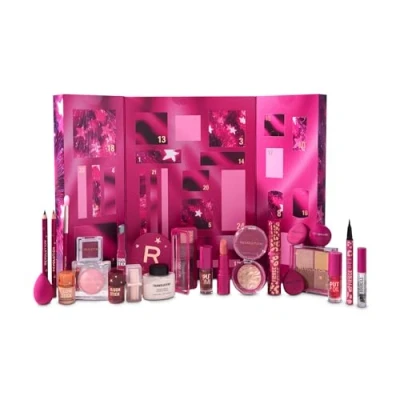 Image of Revolution, Beauty Makeup Advent Calendar 2025, 24 Must Have Products, Holiday Gift Set with Lip Gloss, Highlighter, Blush, Brushes &amp; Mascara, Vegan Cruelty Free
