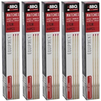Image of URBNLIVING Extra Long BBQ Safety Matches Camping, Outdoor, Picnic, Travel, Kitchen, Wind Resistant, Safe for Cooking and Camping