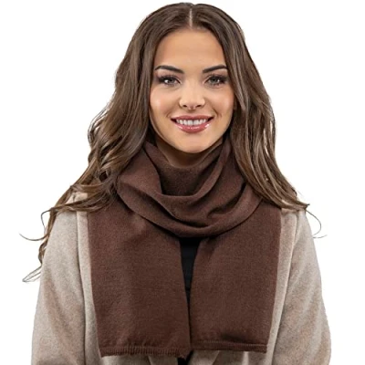 Image of Vivisence Stylish Women’S Winter Scarf Made From Soft And Warm Acrylic Fabric With Elegant Design Perfect For Both Casual Formal Outfits Cold Autumn Days, Brown,UNI