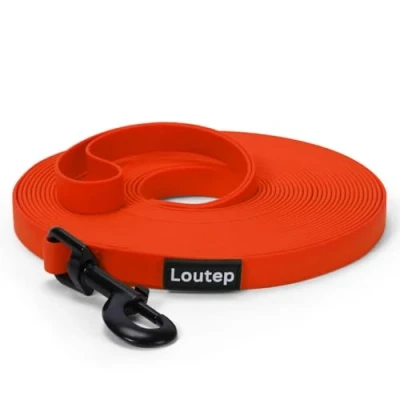 Image of Loutep Waterproof Biothane Long Line 3m 5m 10m 15 Metre 20m Recall Rubber Dogs Leash Leads Extra Dog Lead For Puppy Small Medium Large House Camping Training