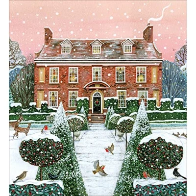 Image of Woodmansterne Artistic Charity Christmas Cards Country House &amp; Gardens in the Snow Eco Friendly Recyclable Pack of 5