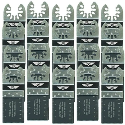 Image of 20 x TopsTools 35mm FA35B_20 Fast Fit Metal Cutting Blades Compatible with Dewalt Stanley Black and Decker Bosch Fein Multimaster Makita Milwaukee Parkside Ryobi Worx (Fast Change) Multitool