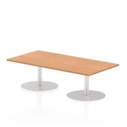 Image of Italia 1600 x 800mm Poseur Rectangular Table Oak Top 475mm High Leg