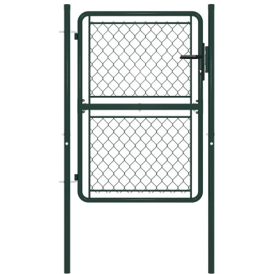 Image of vidaXL Garden Gate Steel 100x125 cm Green