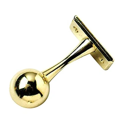 Image of Merriway BH04419 (2 Pcs) EB Brass Plated Wardrobe Rod Rail End Supports Brackets 25 mm (1 inch) Pack of 2 Pieces