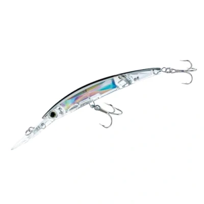 Image of Yo Zuri Crystal 3D Minnow Deep Diver Jointed Lure, Silver Black, 5 1/4 Inch