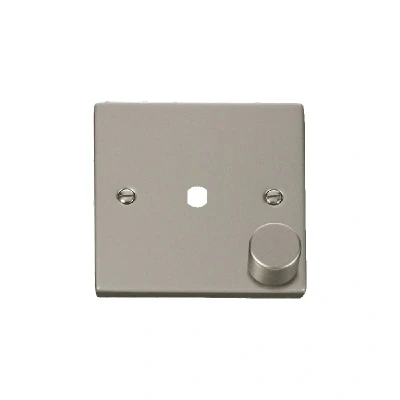 Image of Click Deco 1 Gang Unfurnished Dimmer Plate and Knob (650W Max) Pearl Nickel