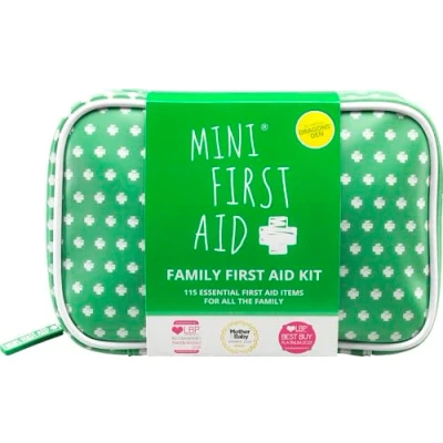 Image of Family First Aid Kit 115 Pieces Including Plasters, Bandages, Burn Gel, Thermometer, Cold Pack for Car, Home, Travel, Camping and Hiking As Seen on Dragons&#039; Den