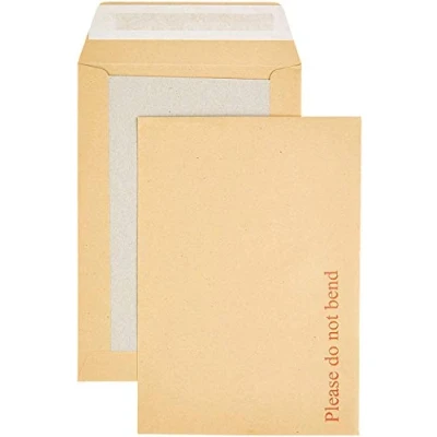 Image of indigo® C4 (324 x 229 mm) Board Back Pocket Peel &amp; Seal Envelopes Printed (Manilla, Pack of 100)