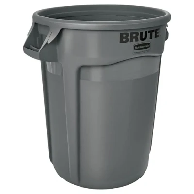 Image of Rubbermaid Commercial Products Slim Jim Step on Resin Front Waste Receptacle Bin 90 Litre Grey 1883606