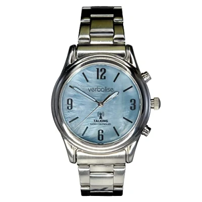 Image of Verbalise Ladies Radio Controlled Talking Watch with Bracelet Strap, Silver VLRC 206B