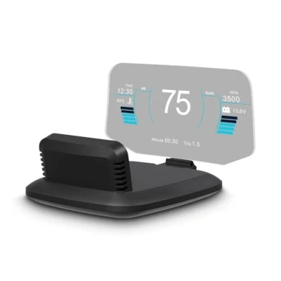 Image of AMROOLOO Dual System car Head up Display, Showing Multiple Functions, GPS Speedometer, OBD In Dashboard, with Prompt Functions