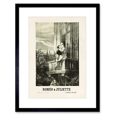 Image of Wee Blue Coo Ad Theatre Stage Play Shakespeare Romeo Juliet France Framed Wall Art Print