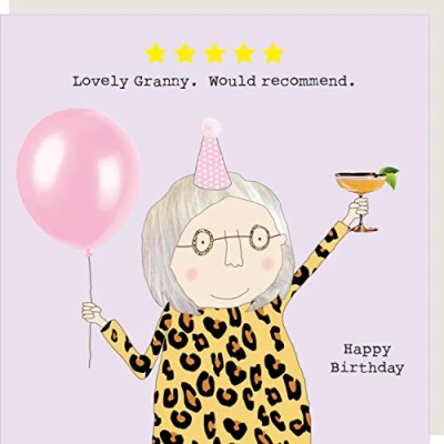 Image of Rosie Made A Thing Five Star Granny Birthday Card Humour Greeting Cards FSR06