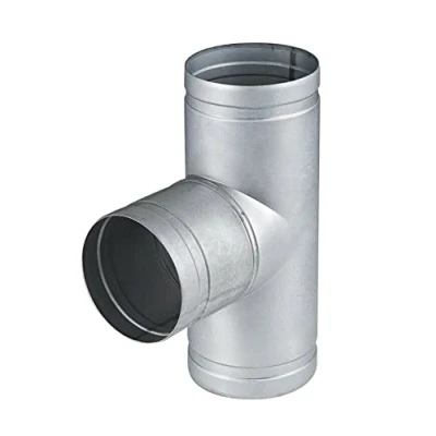 Image of Duct Pipe T Piece Connector Metal Tee Joint Aluminium Ventilation Tube Hose. (100mm)