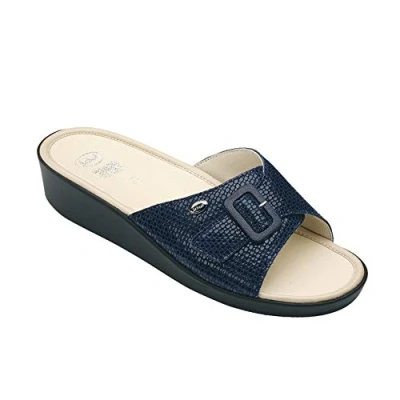 Image of Scholl Size 37 Navy Blue Memory Cushion Mango Women&#039;s Sandals
