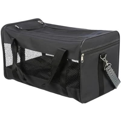 Image of TRIXIE shoulder and carrier bag Ryan, for dogs cats, 30 x 54 cm, black, 28851, with integrated short leash, mesh inserts air circulation, removable base plate