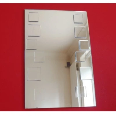 Image of Super Cool Creations Squares on Rectangle Mirror Art 60cm x 45cm (3mm Thick)